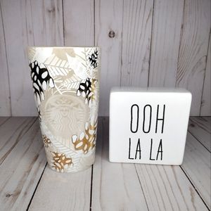 Starbucks Gold Pinecone Travel Mug